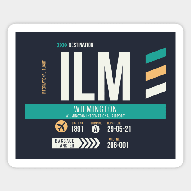 Wilmington (ILM) Airport Code Baggage Tag Sticker by SLAG_Creative